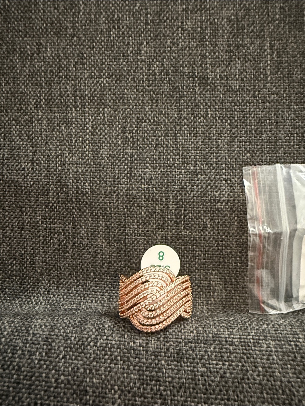 Bomb party OG size 8Rose Gold Braided Crystal Statement Ring - Women Jewelry